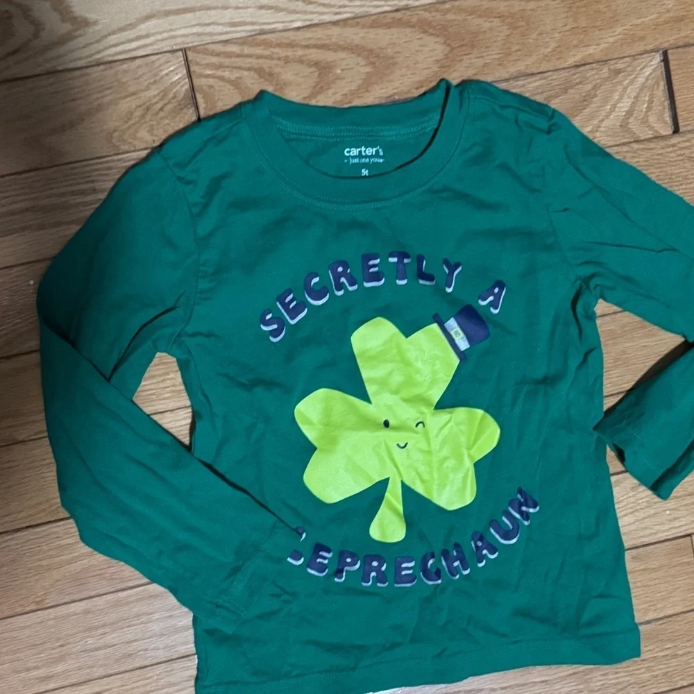 Carter's Green Shamrock Long Sleeve Tee